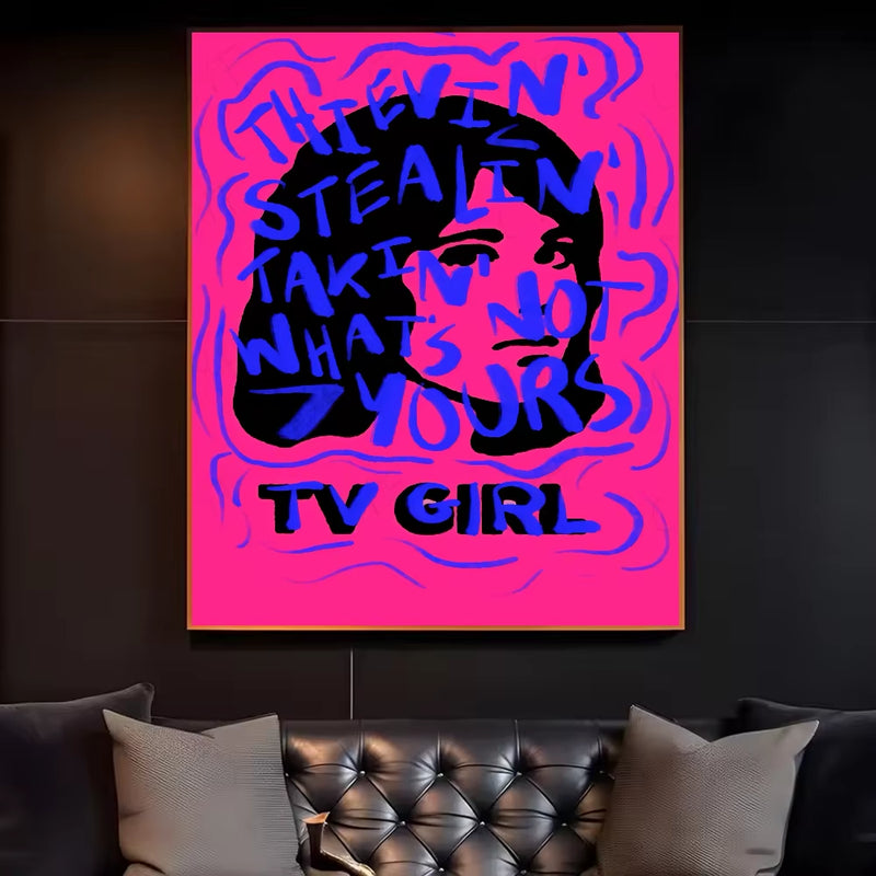 Tv Girl French Exit Lovers Rock Poster HD Art Canvas Painting Home Living Room Bedroom Bar Aesthetic Decoration