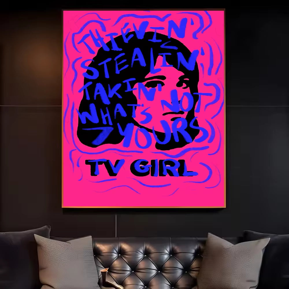 Tv Girl French Exit Lovers Rock Poster HD Art Canvas Painting Home Living Room Bedroom Bar Aesthetic Decoration