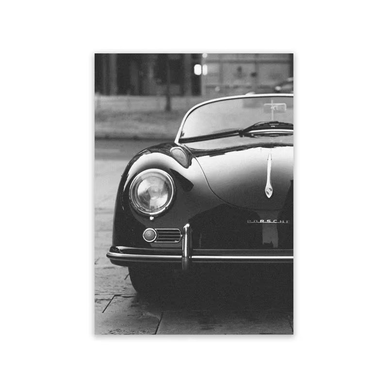 Black White Fashion Luxury Brand Race Car Art Prints for Porsche Vehicle Posters Old 911 Canvas Painting Living Room Decor