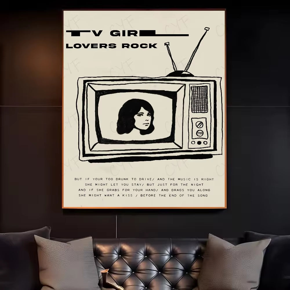 Tv Girl French Exit Lovers Rock Poster HD Art Canvas Painting Home Living Room Bedroom Bar Aesthetic Decoration