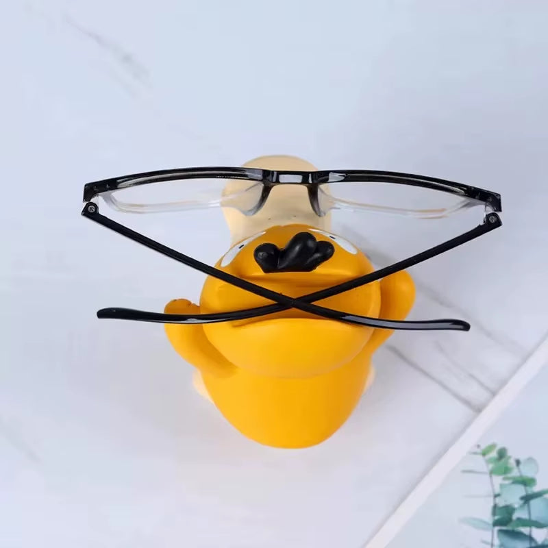 Anime Peripheral Cute Pokémon Psyduck Ornaments Glasses Frame Supplies Eye Display Stand Decoration Craft Stand Gifts