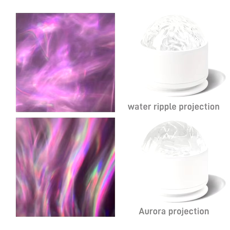 Northern Aurora/Water Ripple Projector Lamp LED Night Light with Remote Control Party Decor Light Projector Atmosphere Light