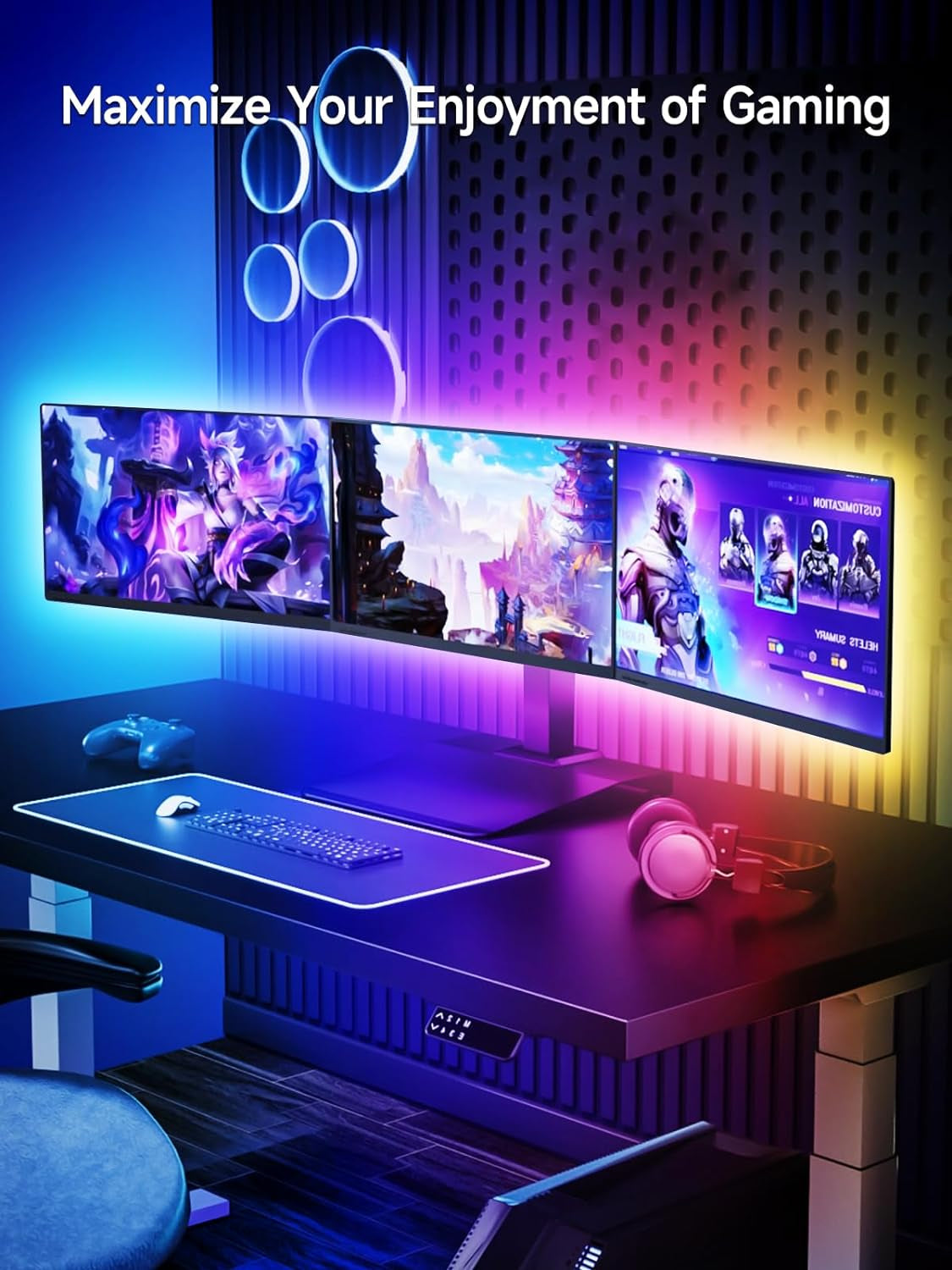TV LED Lights, 16.4Ft LED Lights for 45-75 Inch TV behind Lighting, RGB Color Ch
