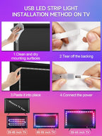 TV LED Lights, 16.4Ft LED Lights for 45-75 Inch TV behind Lighting, RGB Color Ch