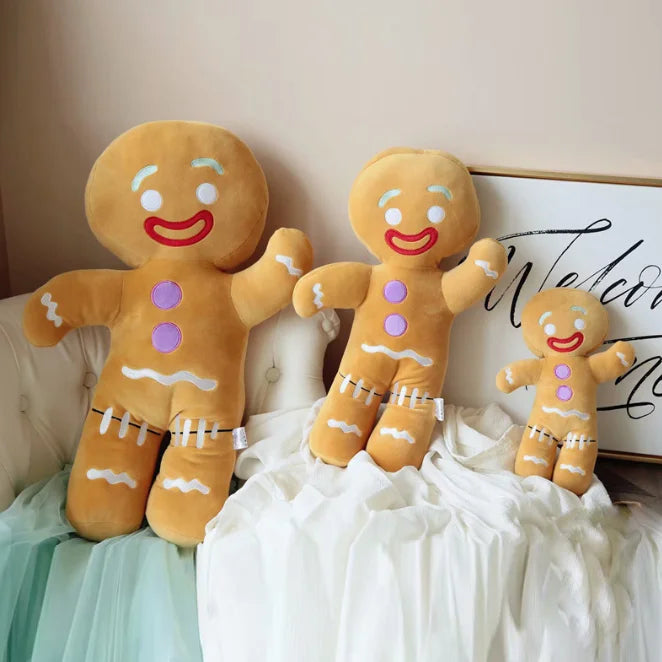 Hot Selling Cute Christmas Pillow Plush Decoration Doll Gingerbread Toy
