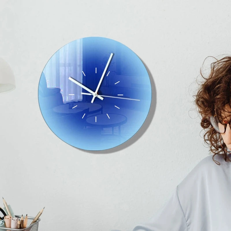 Round Wall Clock Silents Gradients Sunset Clock Desktop Watch Home Desktop Decor Dropshipping