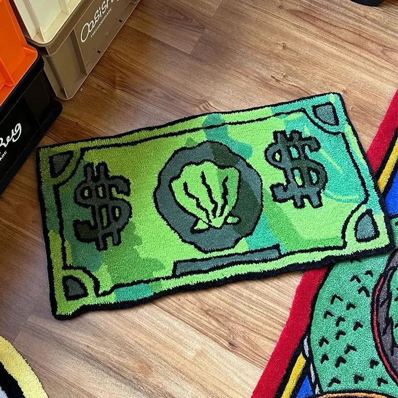 VIKAMA Coin Faux Cashmere Carpet Bathroom Absorbent Non-Slip Pad Bedroom Decorative Bedside Rug Dirty Resistant Home Decorating