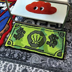 VIKAMA Coin Faux Cashmere Carpet Bathroom Absorbent Non-Slip Pad Bedroom Decorative Bedside Rug Dirty Resistant Home Decorating