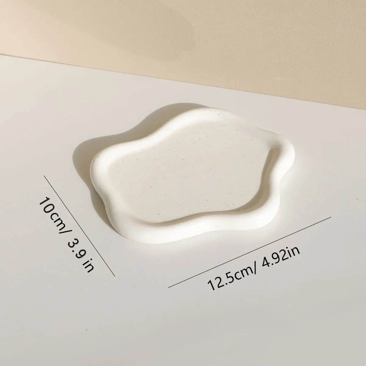 1Pc Irregular Ceramic Jewelry Tray for Jewelry Display and Key Storage - Desktop Decorative Ornament