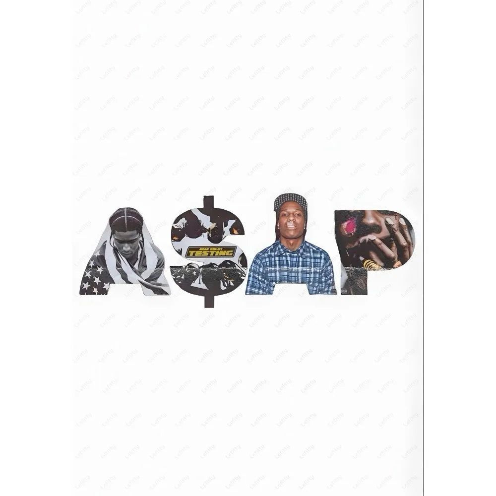 A$APS R-Rocky A-ASAP American Rapper Poster Sticky Wall Art Printing Waterproof Home Living Bed Room Bar Aesthetic Decor