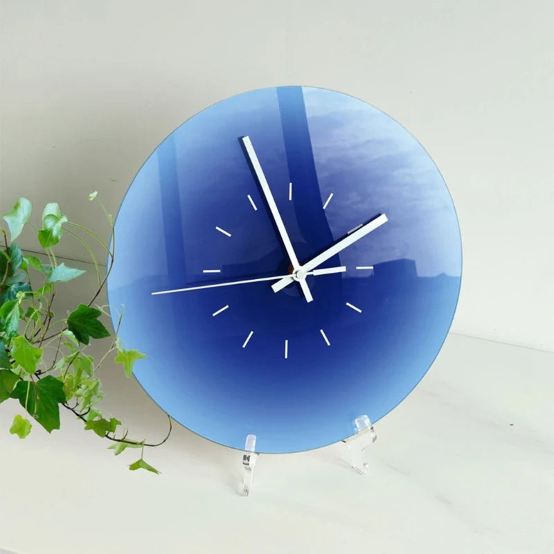 Round Wall Clock Silents Gradients Sunset Clock Desktop Watch Home Desktop Decor Dropshipping