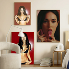 Megan Fox Actor Anime Posters Sticky HD Quality Wall Art Retro Posters for Home Room Wall Decor
