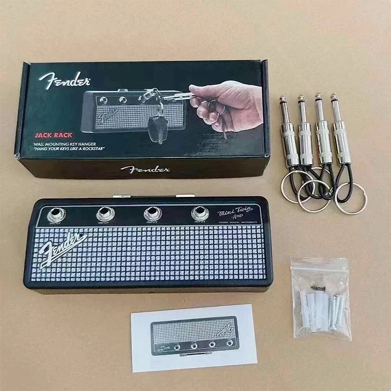 Creative Fender Radio Plugs Key Holder Retro Wall Mounting Keys Holder Jack Zinc Alloy Key Organizer Music Key Storage Frame