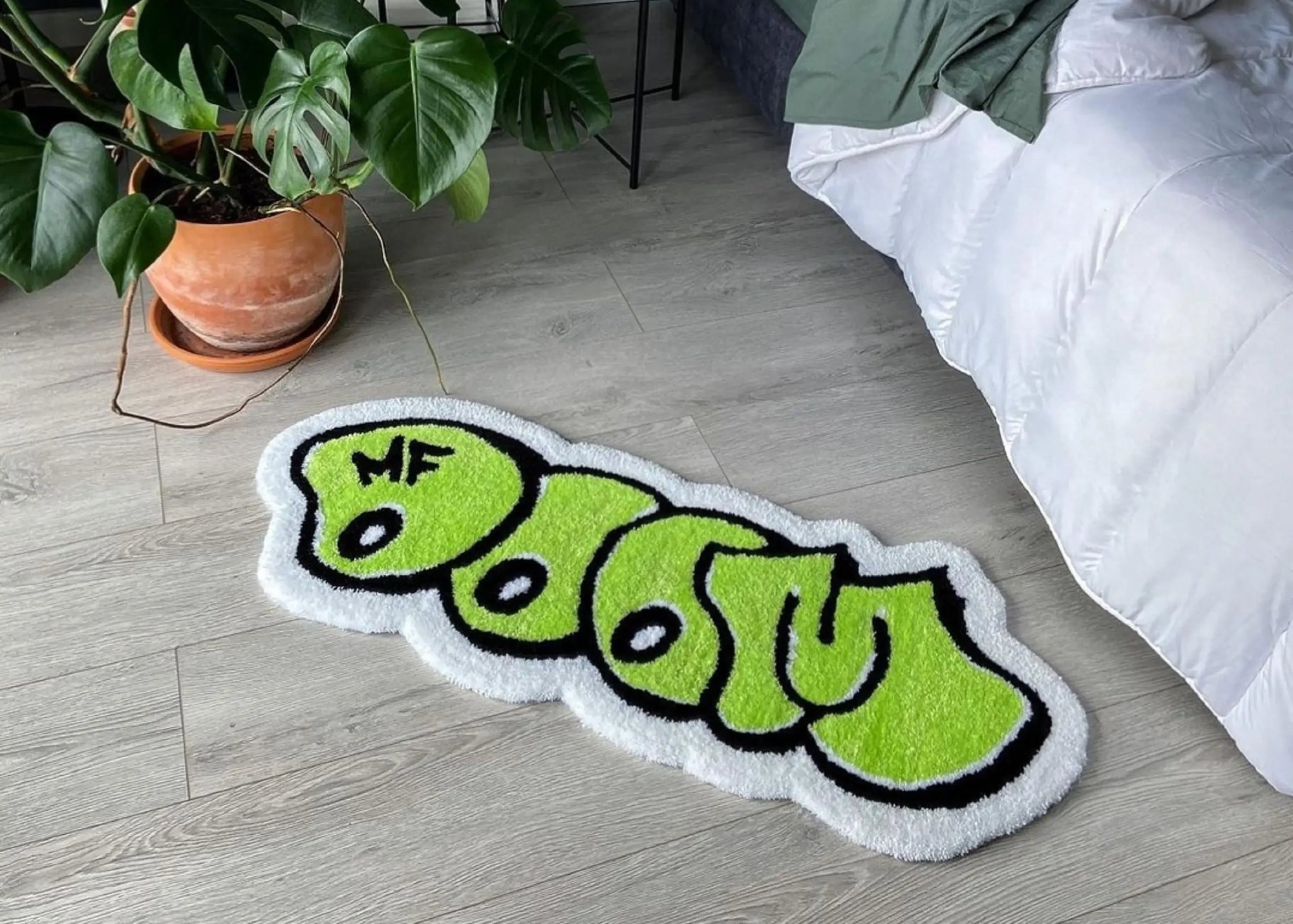 Creative English Rugs for Bedroom Thick Plush MF DOOM Floor Mat Fashion Irregular Living Room Decoration Carpet Fluffy Soft Rug