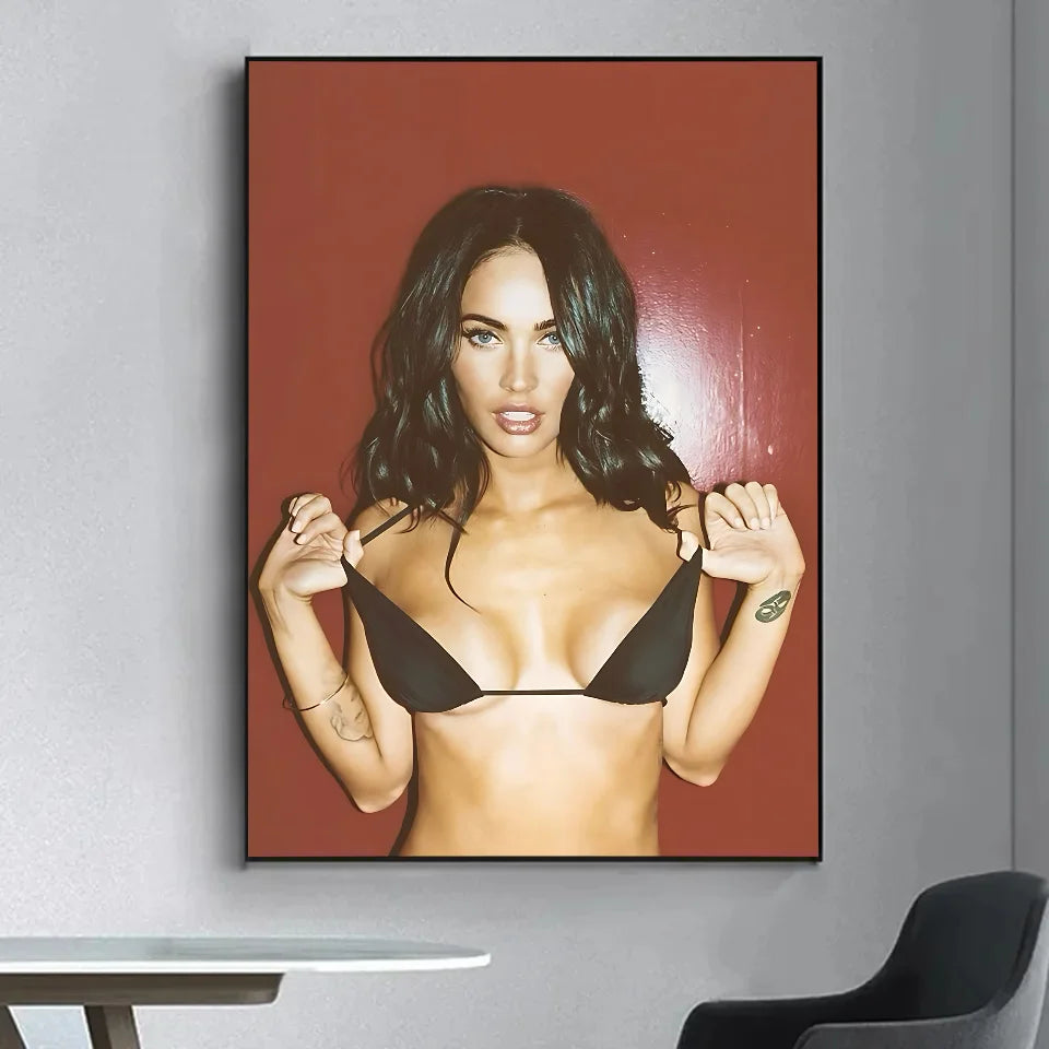 Megan Fox Actor Anime Posters Sticky HD Quality Wall Art Retro Posters for Home Room Wall Decor