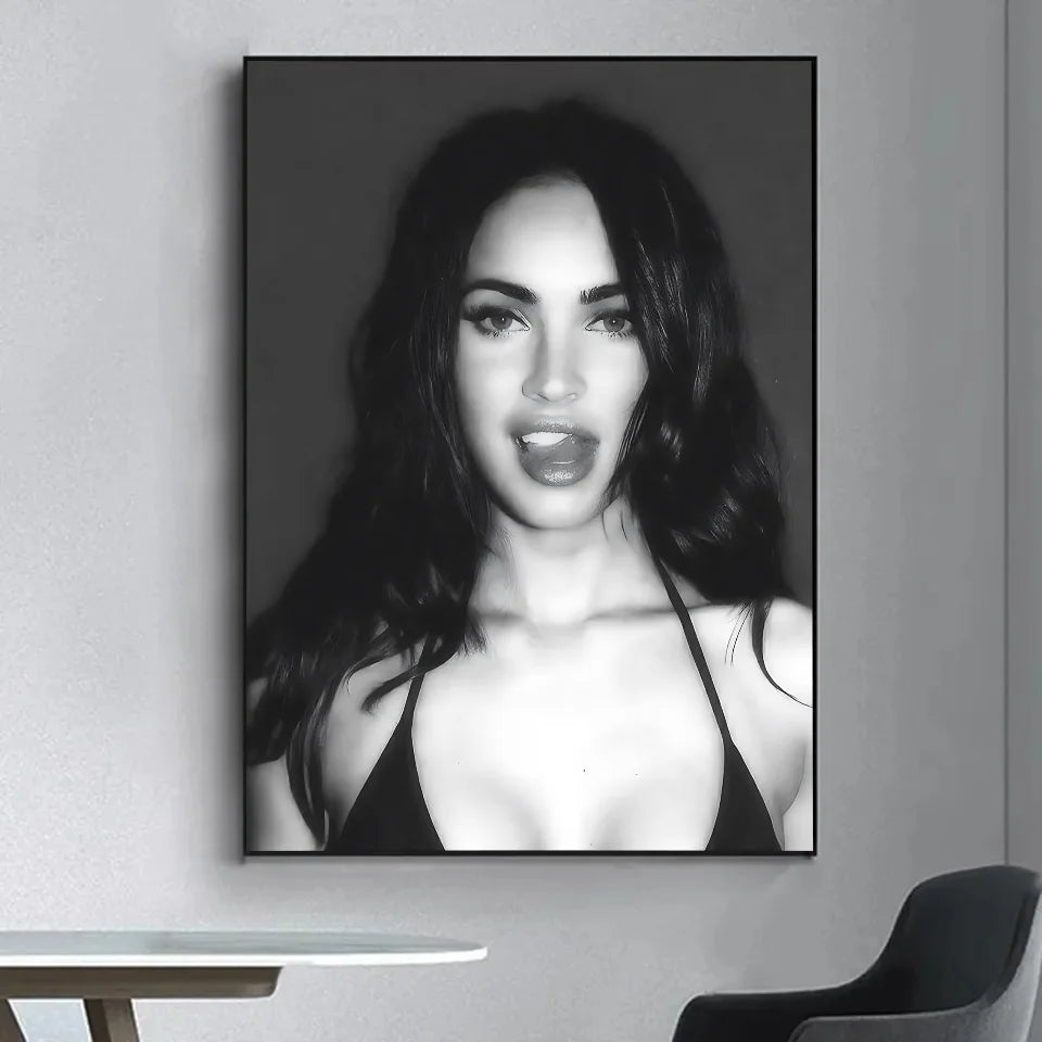 Megan Fox Actor Anime Posters Sticky HD Quality Wall Art Retro Posters for Home Room Wall Decor