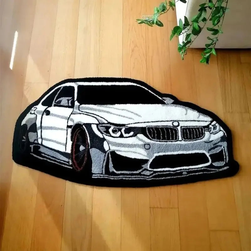 VIKAMA Cold White Car Carpet Digital Printing Technology Simple Home Decor Children'S Play Cushion Bedroom Soft Plush Carpet