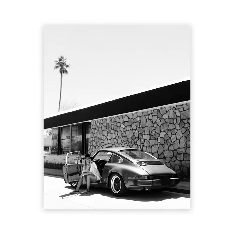 Black White Fashion Luxury Brand Race Car Art Prints for Porsche Vehicle Posters Old 911 Canvas Painting Living Room Decor
