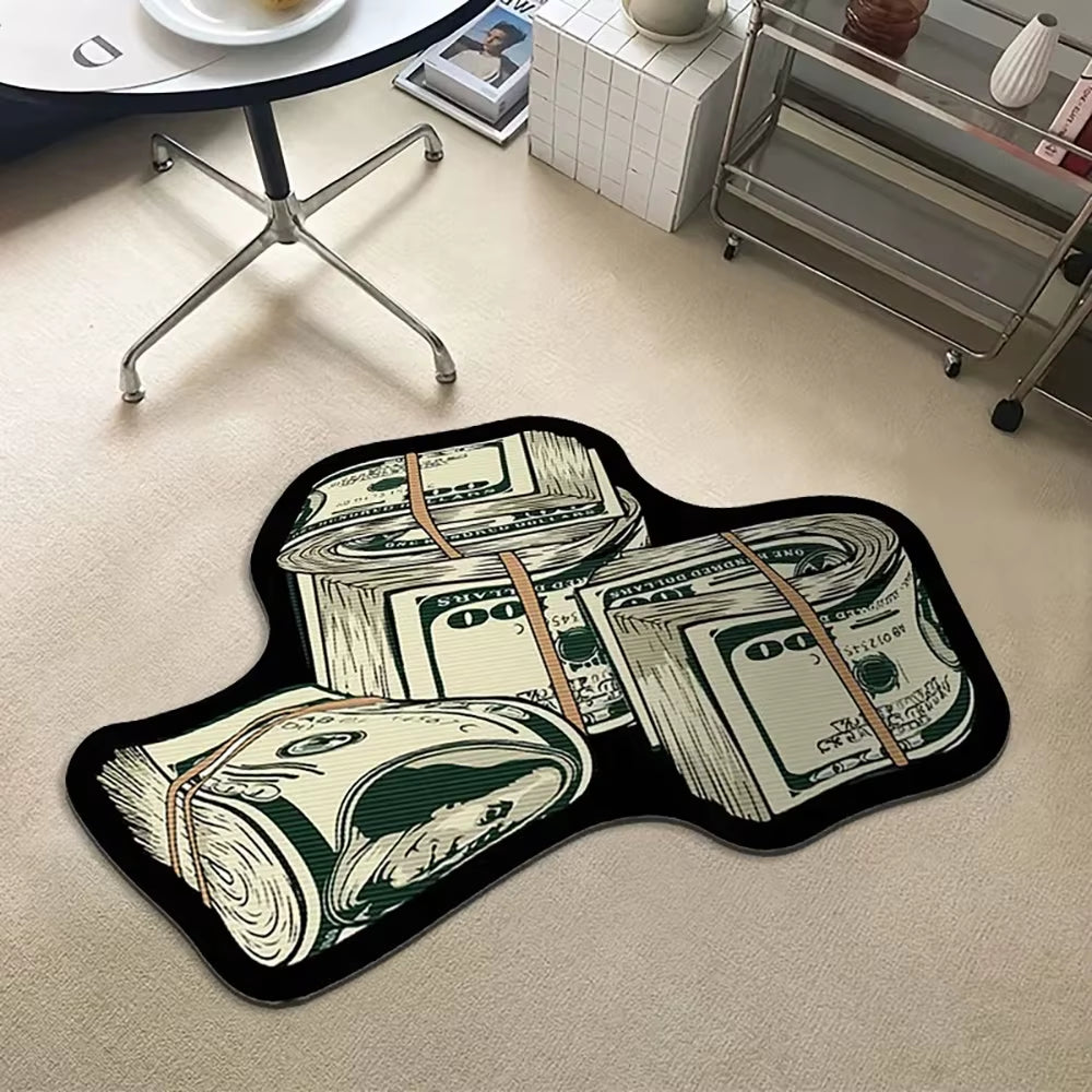 Flannel Carpet Cartoon Dollar Entry Door Mat Entryway Rug Entry Rug Non-Slip Mat Washable Dirty Resistant Home Decor