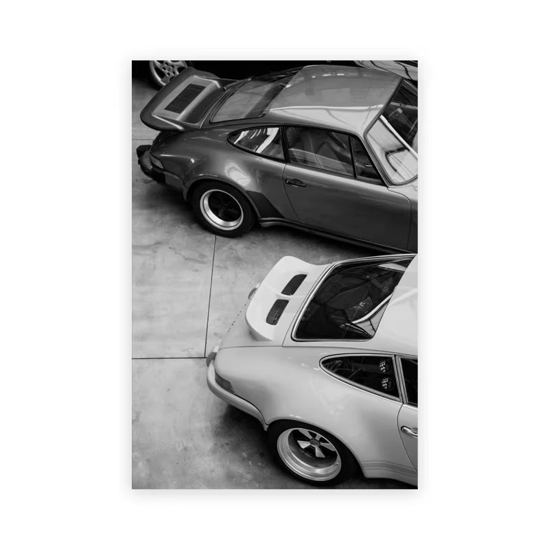 Black White Fashion Luxury Brand Race Car Art Prints for Porsche Vehicle Posters Old 911 Canvas Painting Living Room Decor