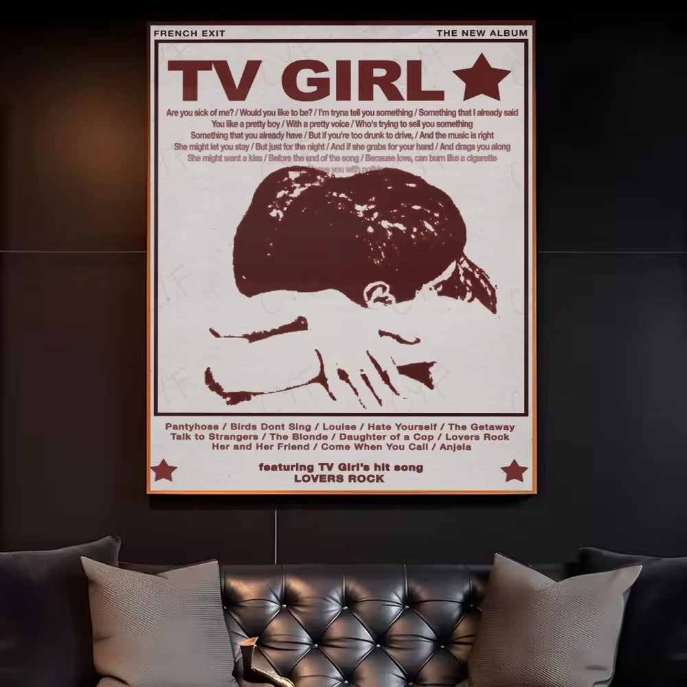Tv Girl French Exit Lovers Rock Poster HD Art Canvas Painting Home Living Room Bedroom Bar Aesthetic Decoration